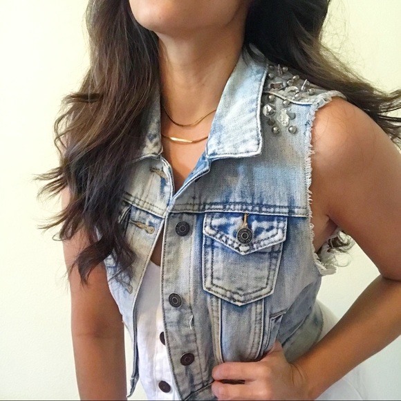 Forever 21 Jackets & Blazers - Denim Studded Vest